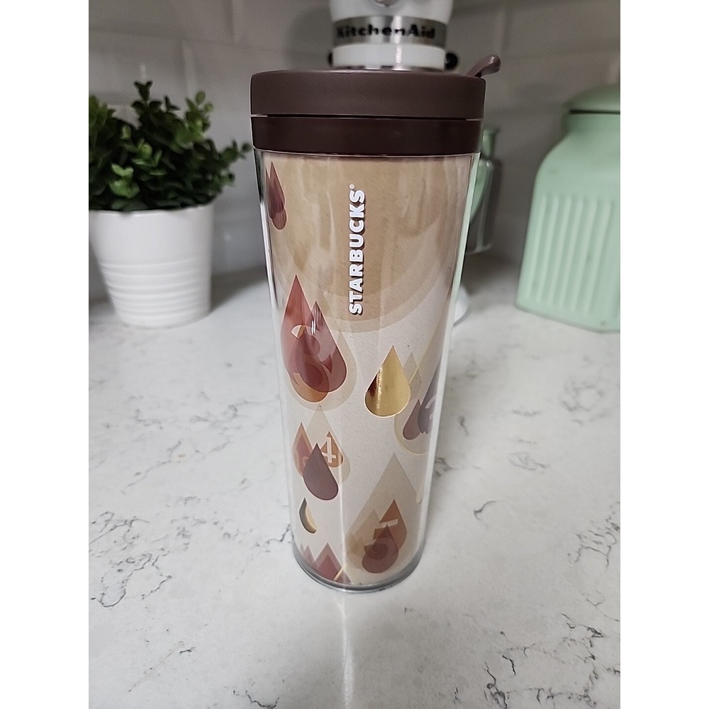 Starbucks Travel Tumbler Drip Numbers 2012 Acrylic Coffee Cup w Locking Lid 16oz